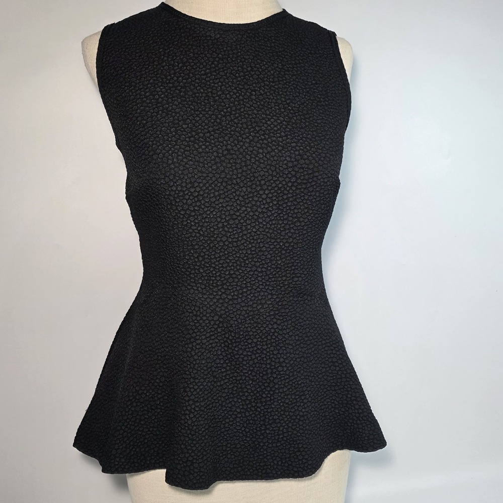 The Limited Top Womens XS Black Peplum Sleeveless Hourglass Stretch Balletcore